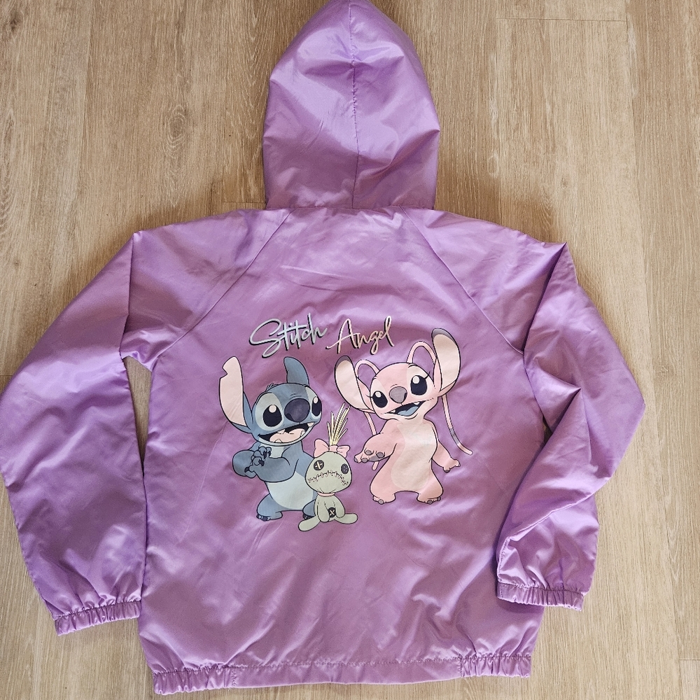 Disney Lilo & Stitch Stitch Angel Windbreaker Jacket Purple Girls XL 16 *Stains*